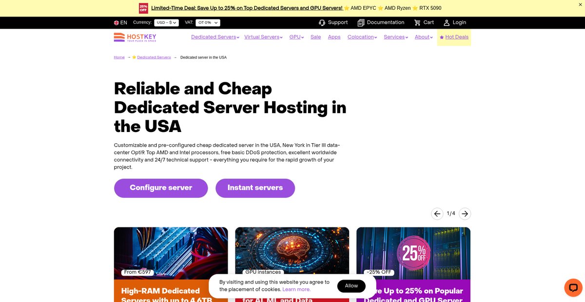 Reliable and Cheap Dedicated Server Hosting in the USA Screenshot