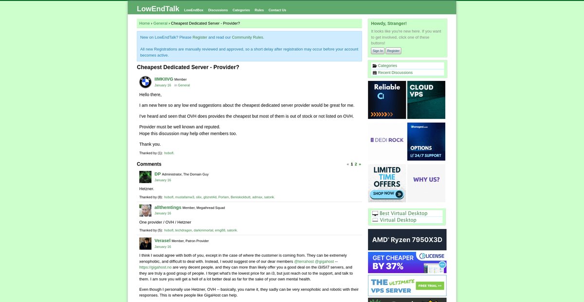 Cheapest Dedicated Server - Provider? Screenshot