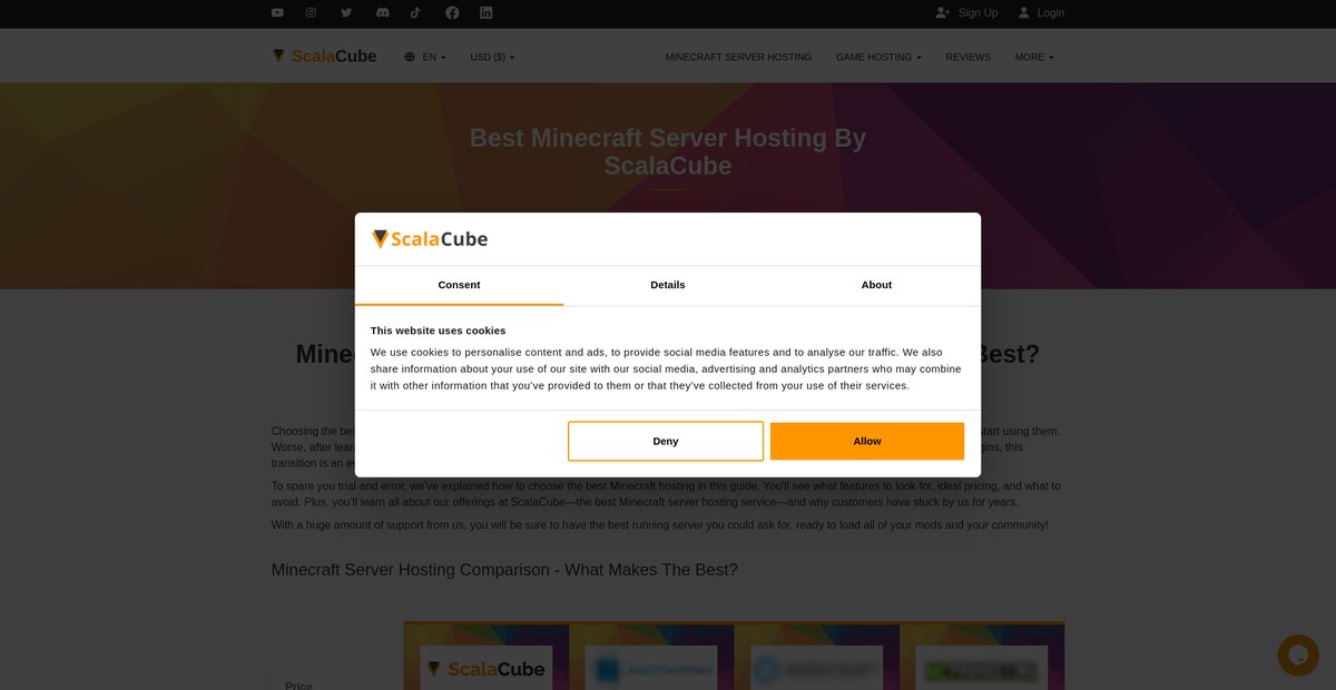 Best Minecraft Server Hosting by ScalaCube Screenshot