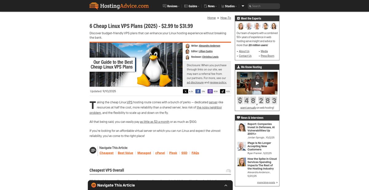 6 Cheap Linux VPS Plans (2025) - $2.99 to $31.99 Screenshot