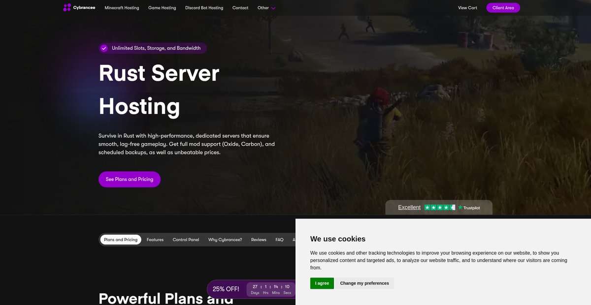 Rust Server Hosting - Starts at $11.99 Screenshot
