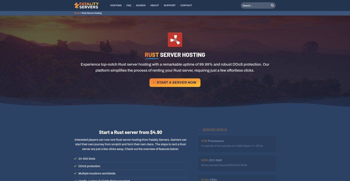Rust Server Hosting from $5/Month Screenshot