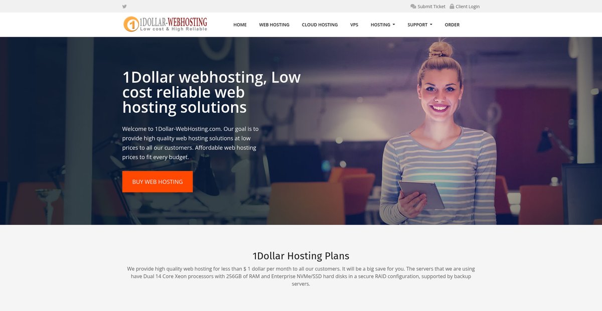 $ 1 dollar web hosting Screenshot