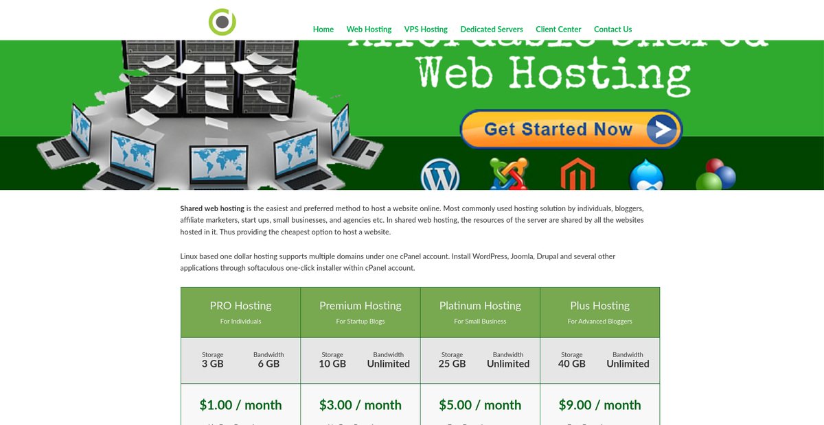 Cheap web hosting providers | web hosting service | OneDollarWebHosting Screenshot