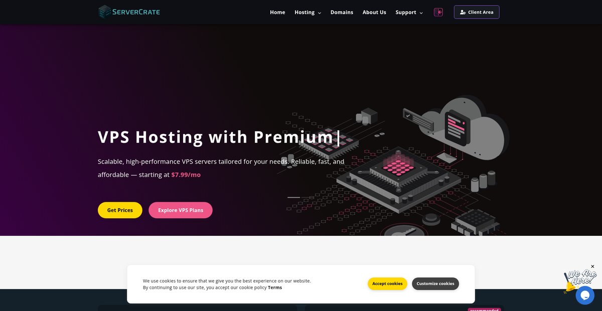 Blazing-Fast VPS & Game Hosting | LA Datacenter | ServerCrate Screenshot