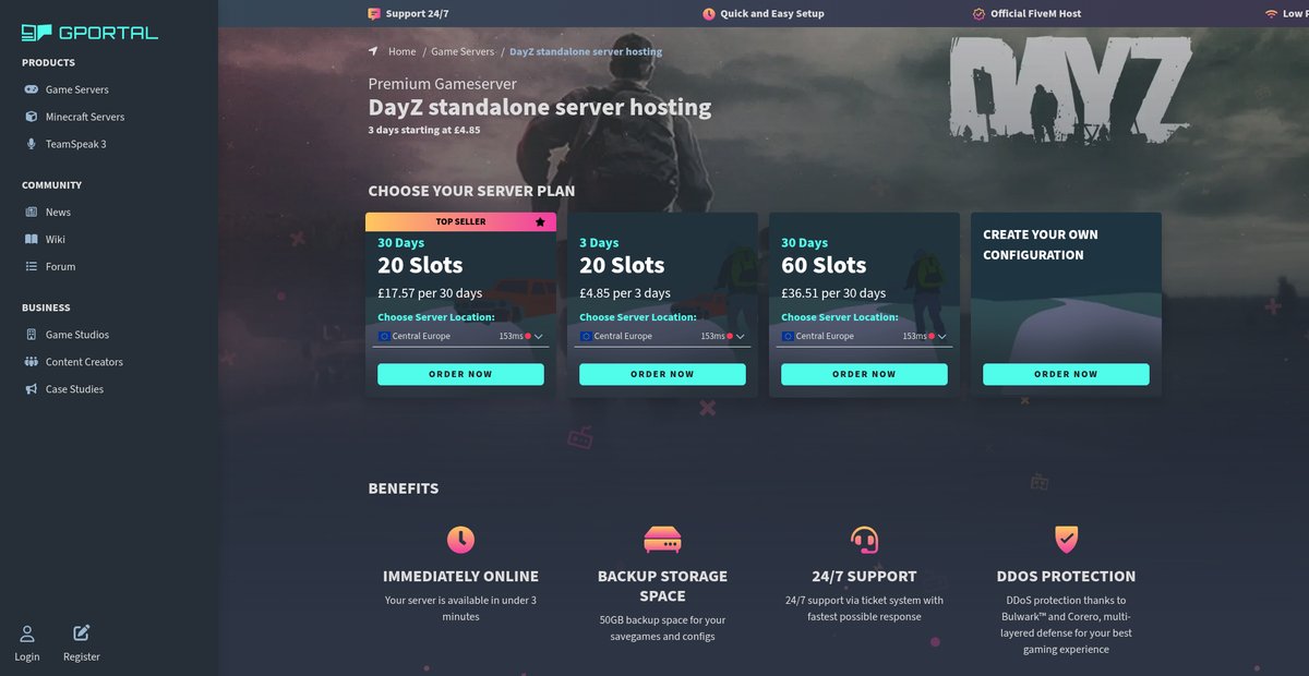 DayZ standalone server hosting Screenshot