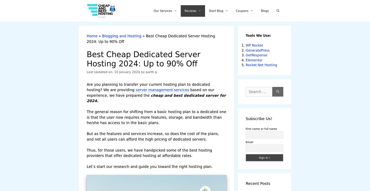 7 Best Cheap Dedicated Server Hosting 2024: Get 90% Off Screenshot