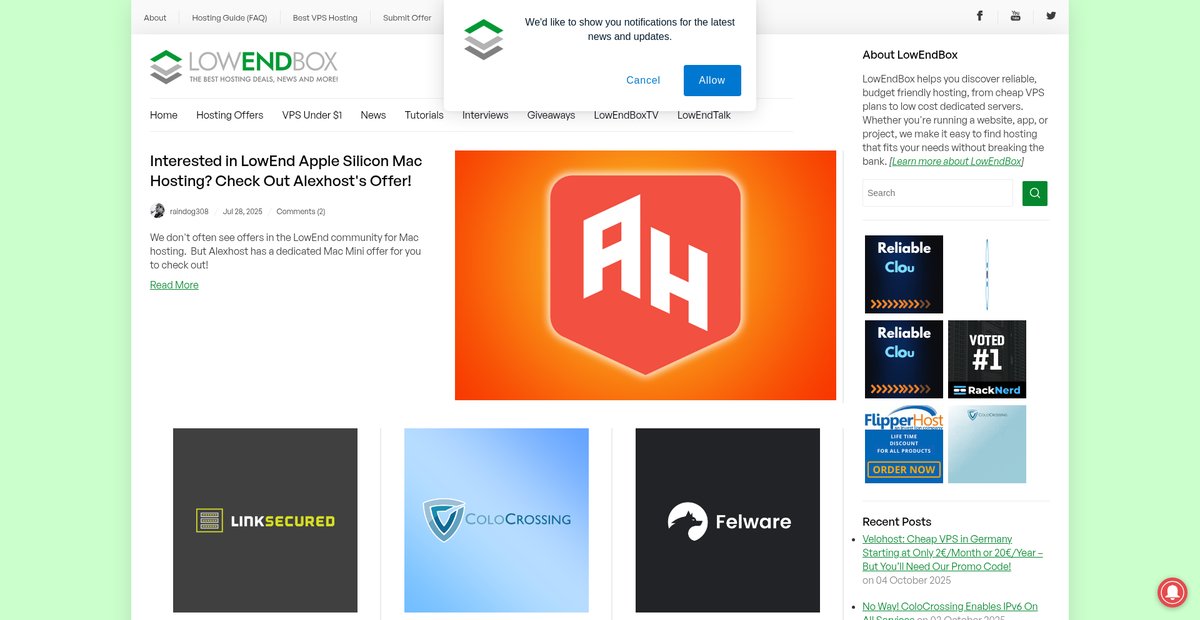 Cheap VPS, Hosting and Dedicated Server Deals Screenshot