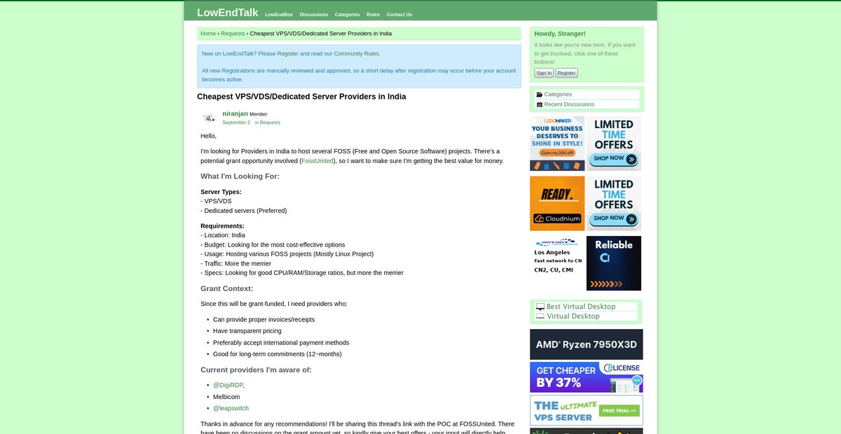 Cheapest VPS/VDS/Dedicated Server Providers in India Screenshot