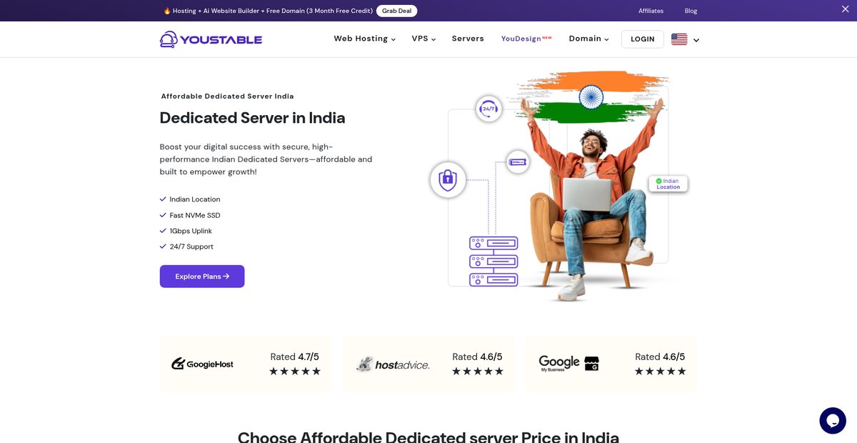 Dedicated Server India | Cheap, NVMe SSD with Hindi ... Screenshot