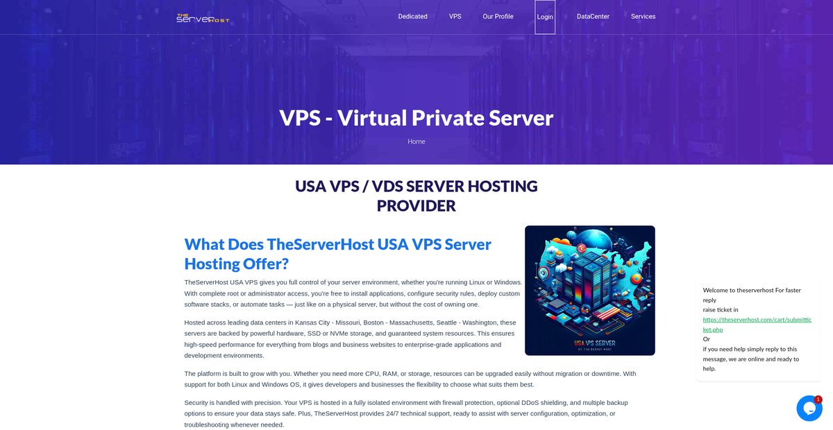 VPS - Virtual Private Server Screenshot
