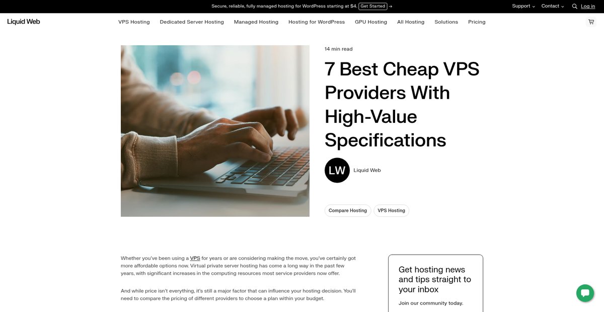 The 7 Cheapest VPS Hosting Providers for 2025 [Updated] Screenshot