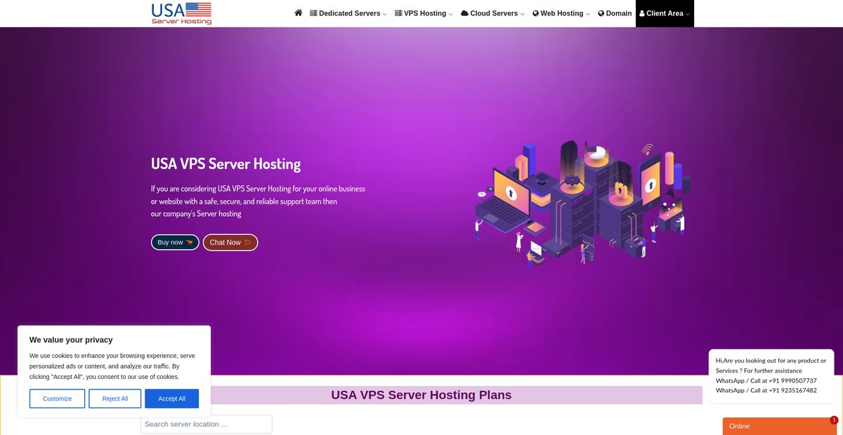USA VPS Server Hosting | Buy USA Cheap VPS Server Hosting Plans Screenshot