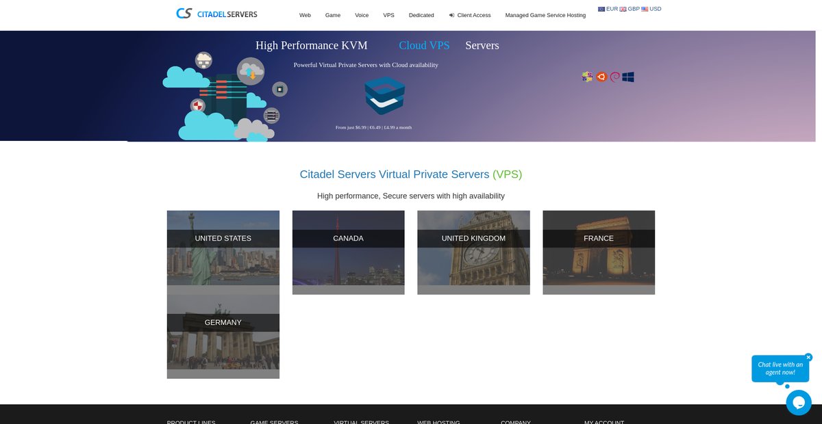 Virtual Private Servers | Citadel Servers Screenshot