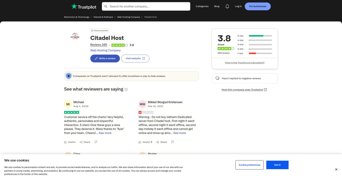 Citadel Host Reviews 293 Screenshot