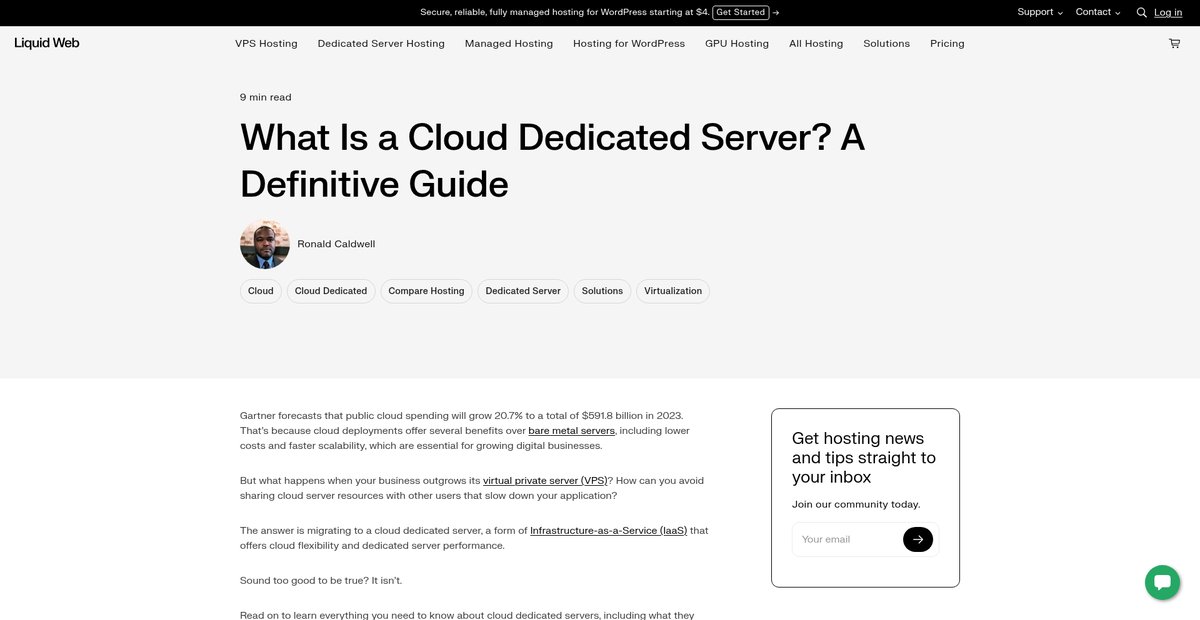 What Is a Cloud Dedicated Server? A Definitive Guide Screenshot