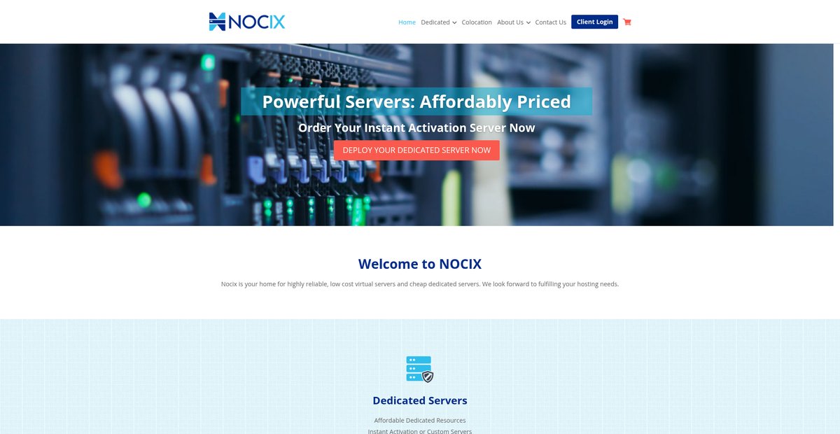 NOCIX - Powerful Servers: Affordably Priced Screenshot