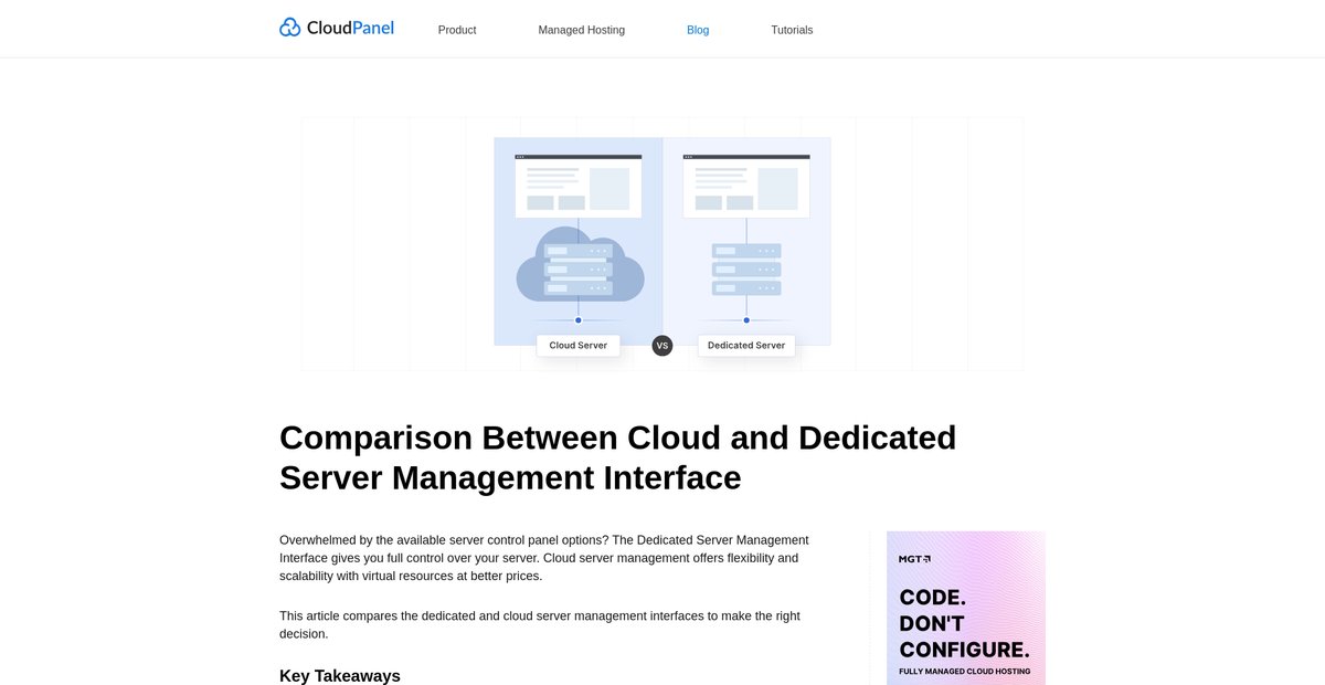 Comparison Between Cloud and Dedicated Server ... Screenshot