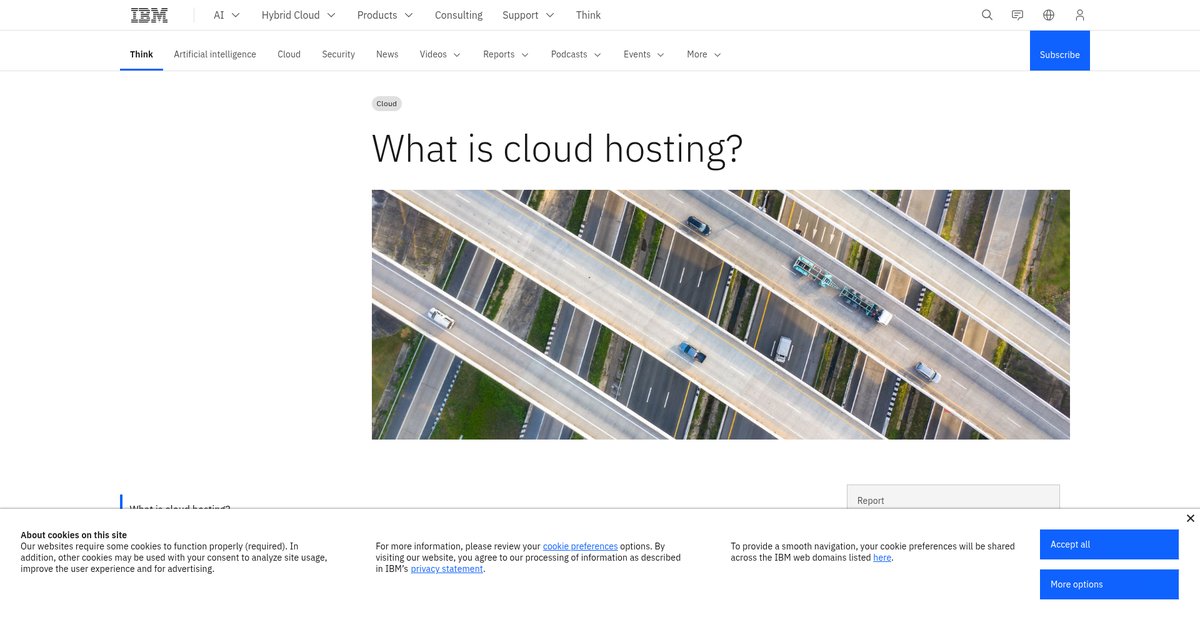 What Is Cloud Hosting? | IBM Screenshot