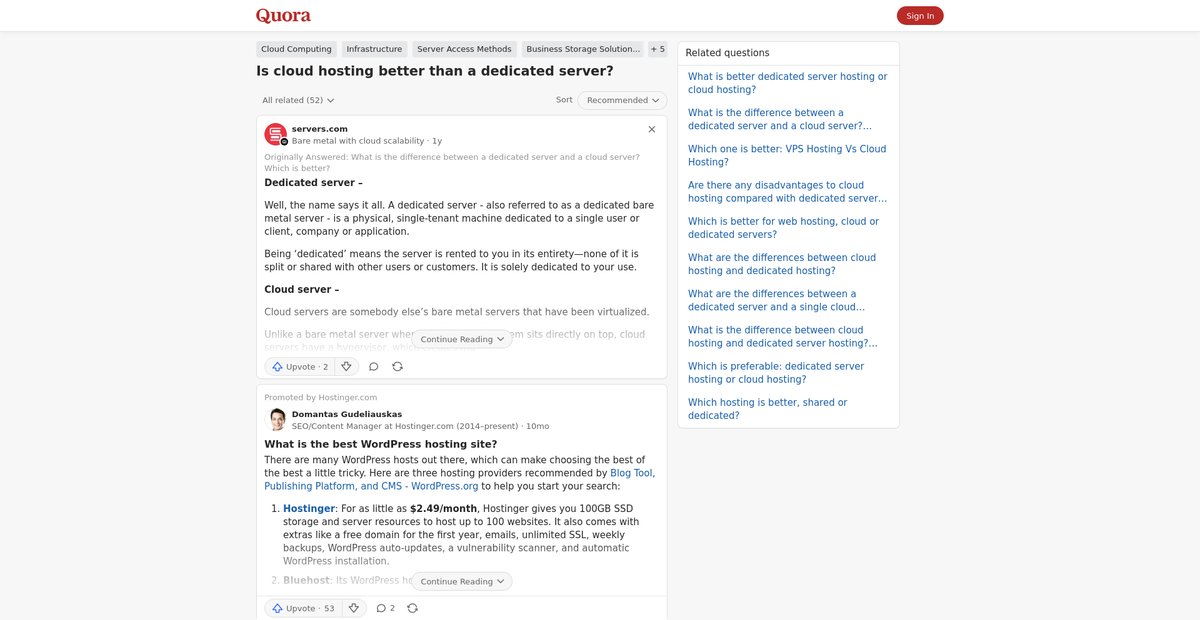 Is cloud hosting better than a dedicated server? Screenshot