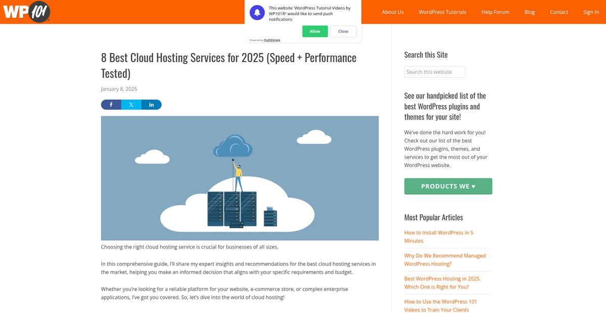8 Best Cloud Hosting Services 2025(Speed + Performance ... Screenshot