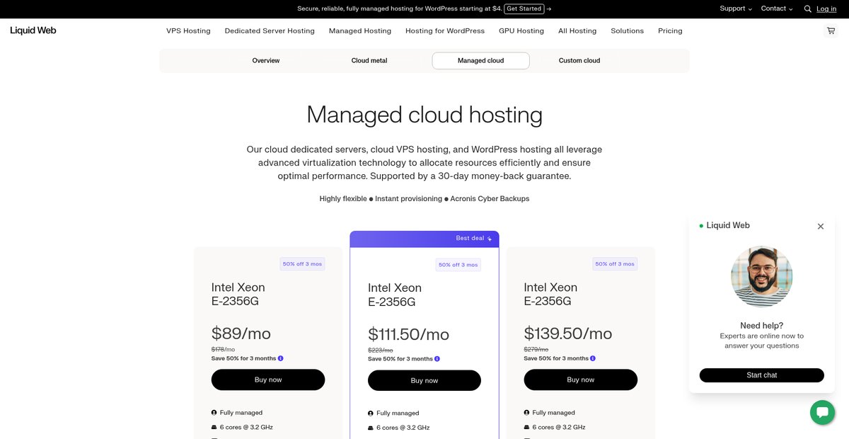 Managed Cloud Hosting | Flexible, Fast, and Secure Screenshot
