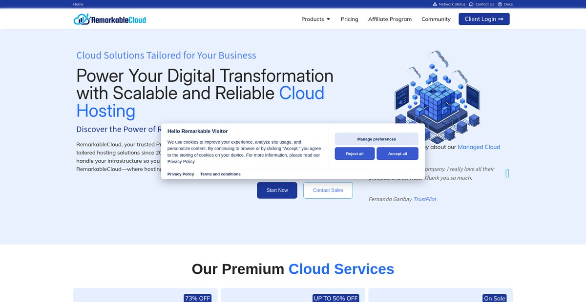 RemarkableCloud | Best Hosting Provider Screenshot