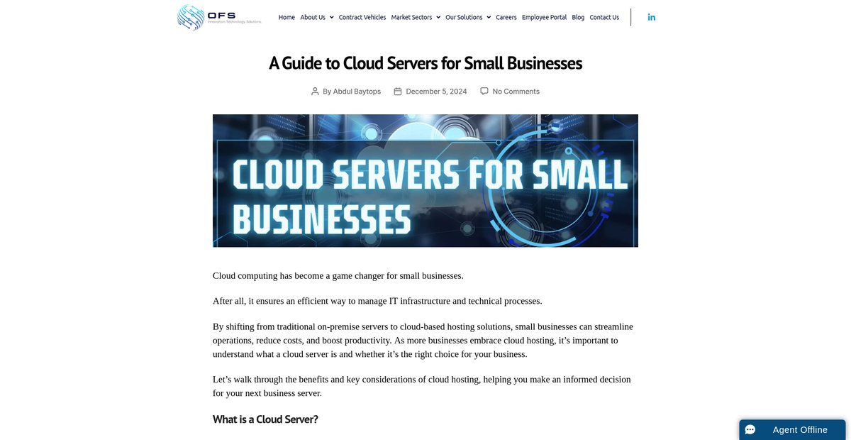 A Guide to Cloud Servers for Small Businesses Screenshot