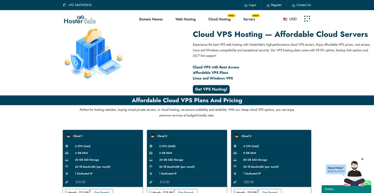 High Performance Cloud Servers – Reliable & Affordable Screenshot