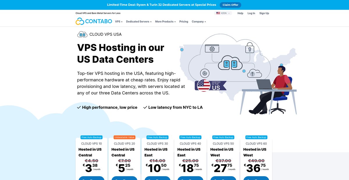 VPS USA: Choose from 3 Low-Latency Data Centers Screenshot