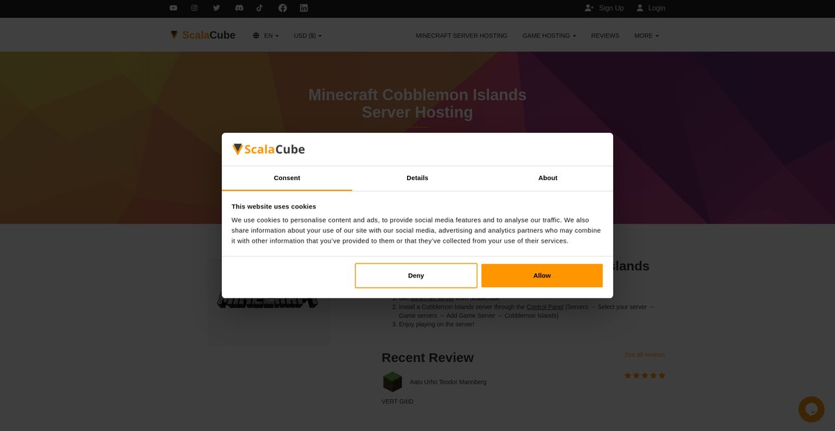 Minecraft Cobblemon Islands Server Hosting Screenshot
