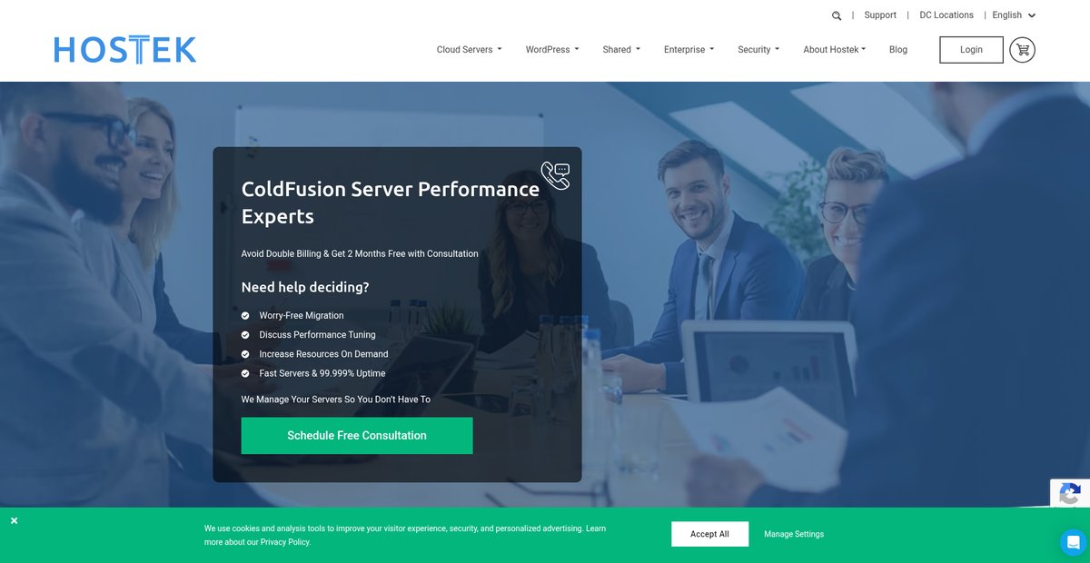 ColdFusion Server Performance Experts | HOSTEK Screenshot