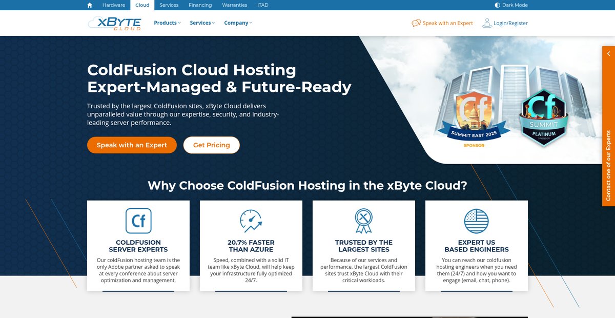 Managed ColdFusion Cloud Hosting | Performance, Security, Support Screenshot