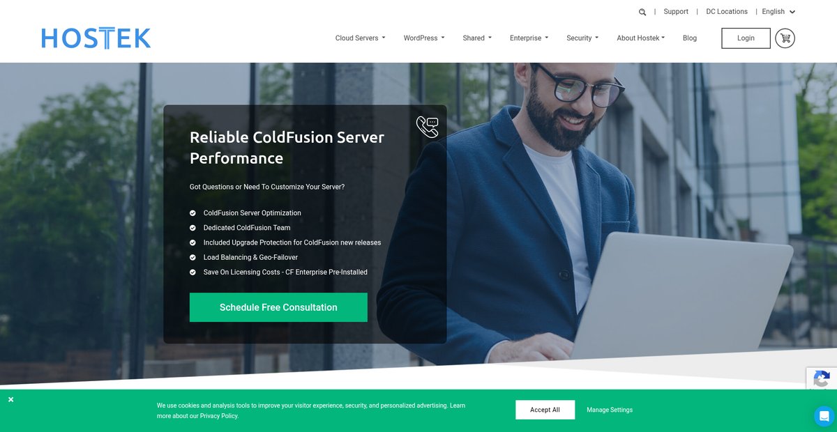 Adobe ColdFusion Hosting Server Screenshot