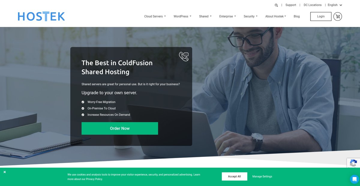 ColdFusion Shared Hosting Screenshot
