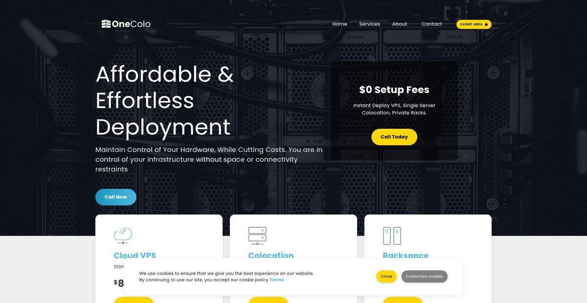 OneColo - Dedicated Server Hosting | Colocation Services Screenshot