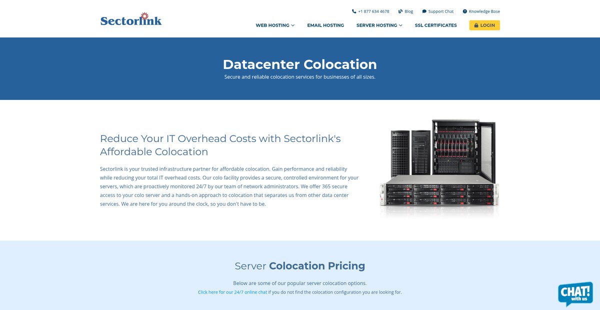 Datacenter Colocation Plans at Affordable Prices Screenshot