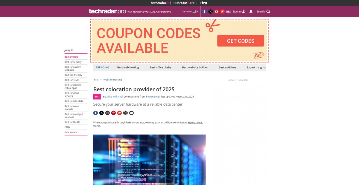 Best colocation provider of 2025 Screenshot