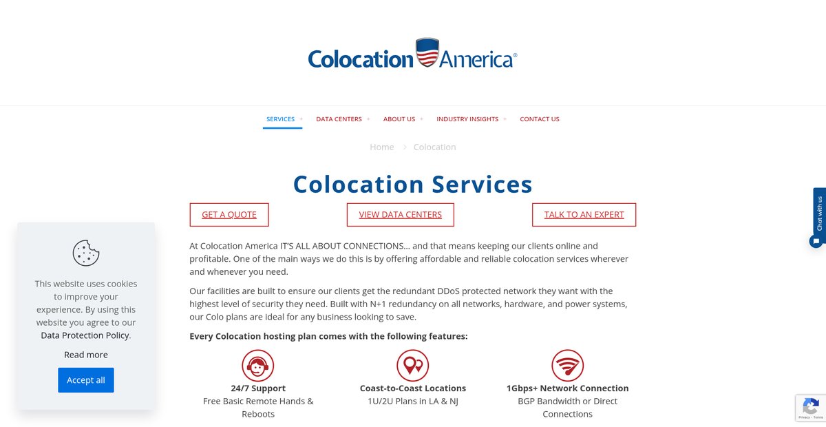 Colocation Data Center Services | Colocation America Screenshot