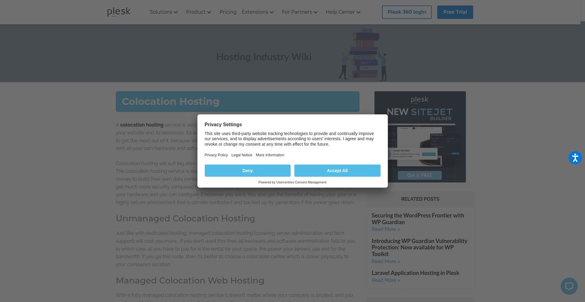Colocation Hosting - Hosting Wikipedia Screenshot