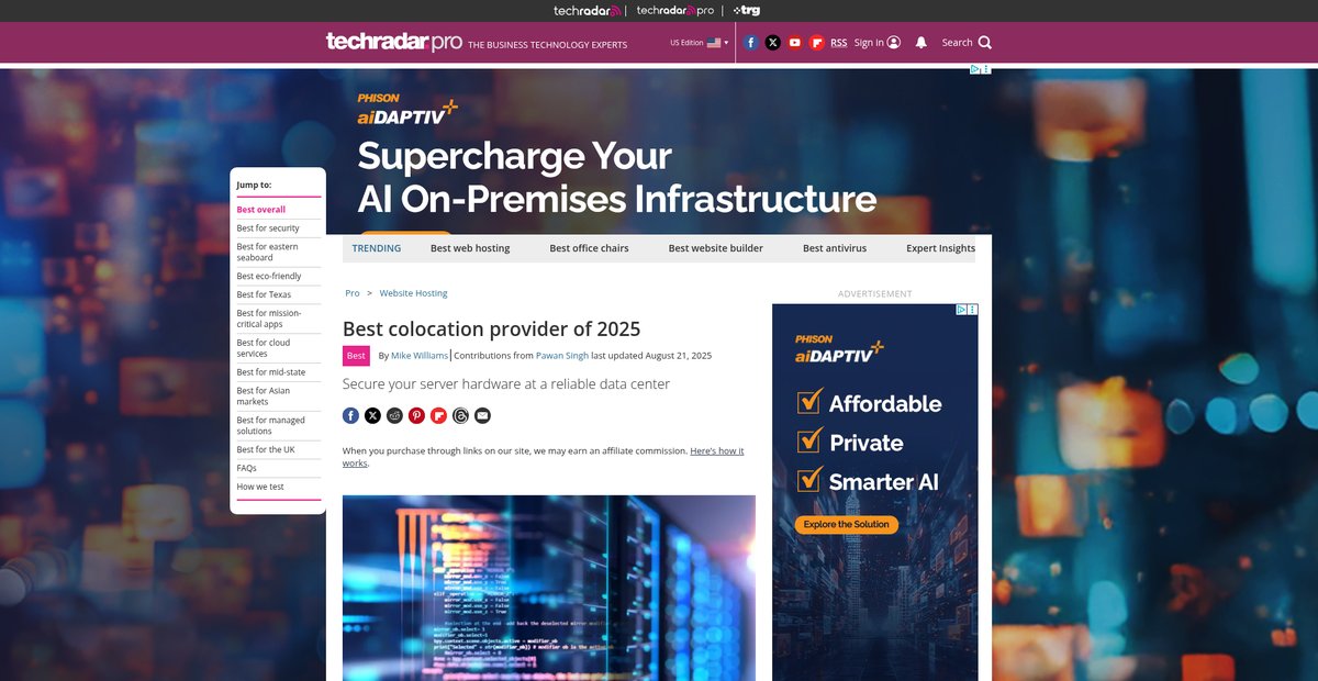 Best colocation provider of 2025 Screenshot
