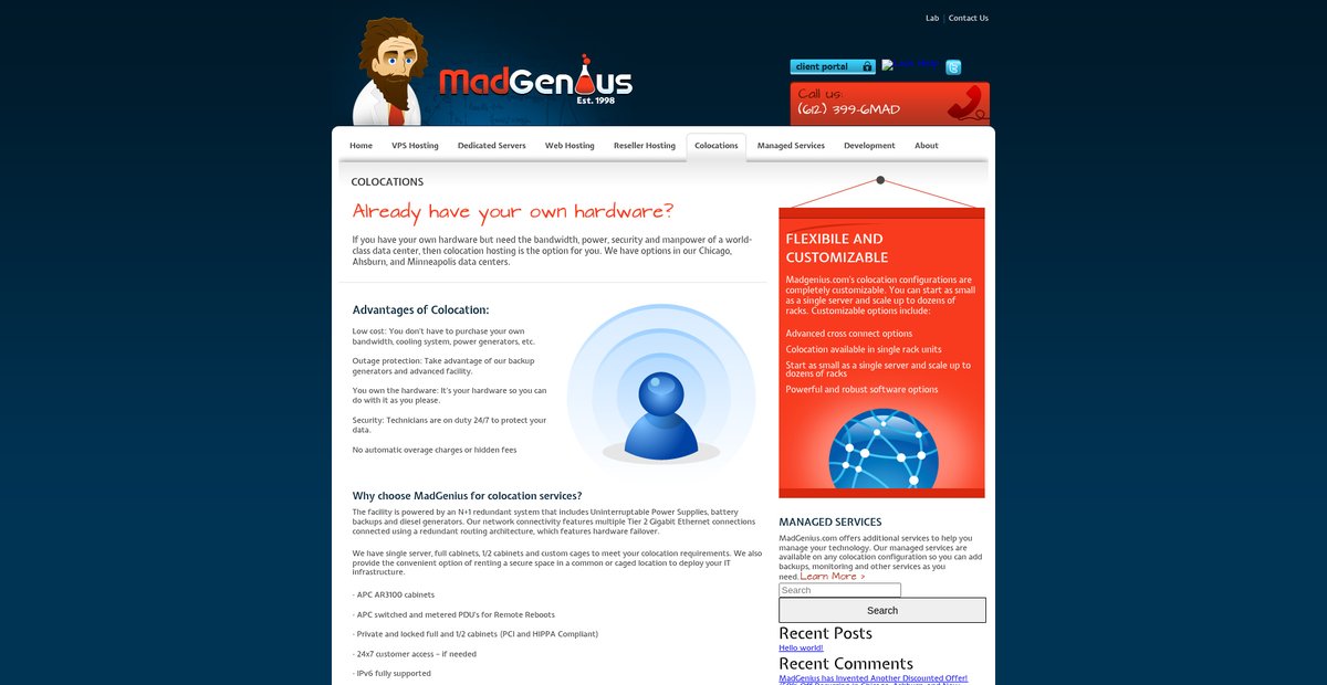 Colocations | madgenius.com Screenshot