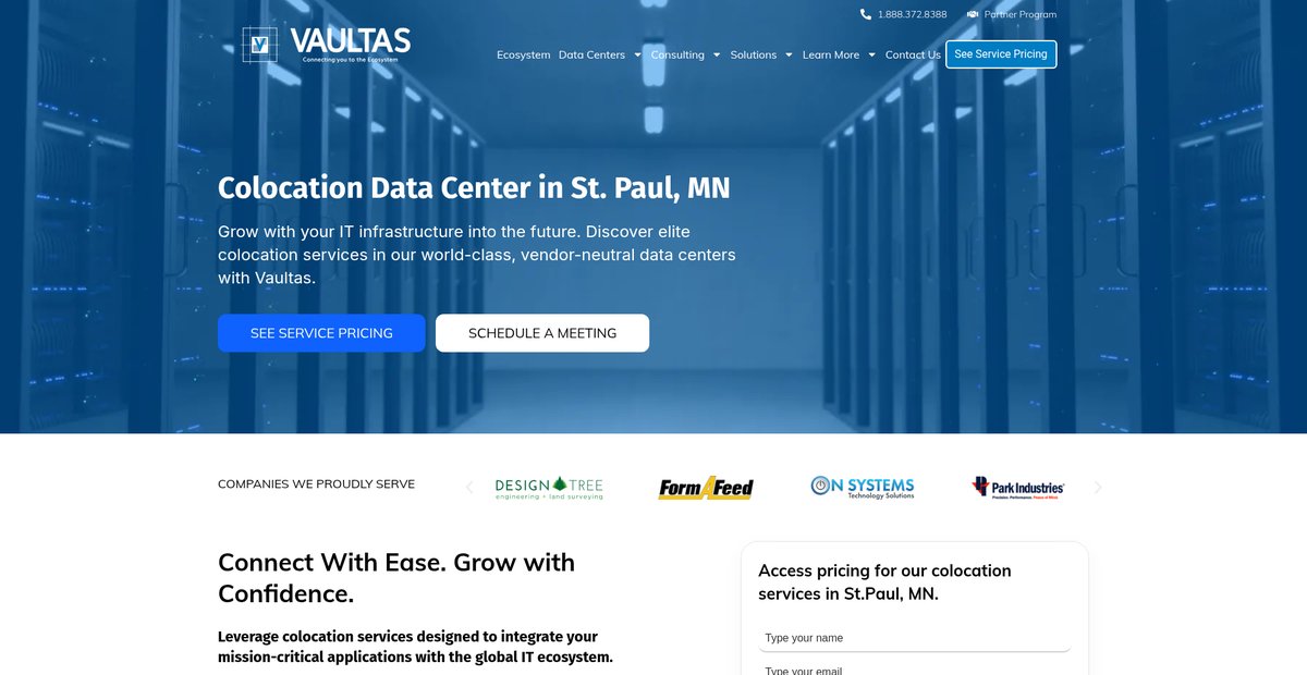 Colocation Data Center in St. Paul, MN Screenshot