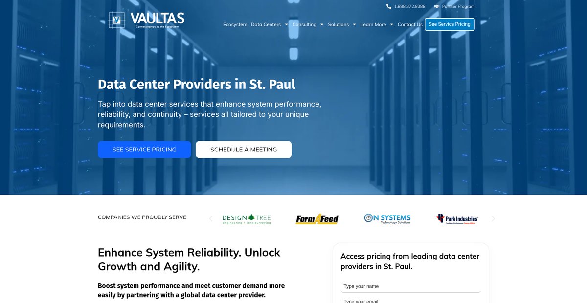 Data Center Services in St. Paul Screenshot