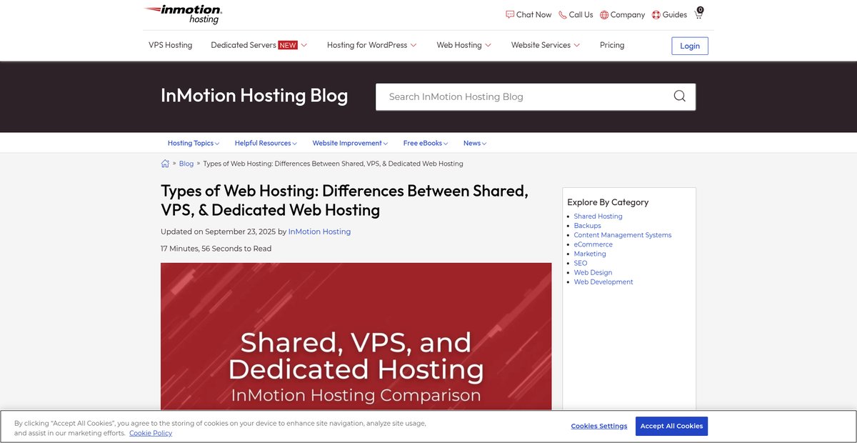 Shared vs VPS vs Dedicated Web Hosting Screenshot