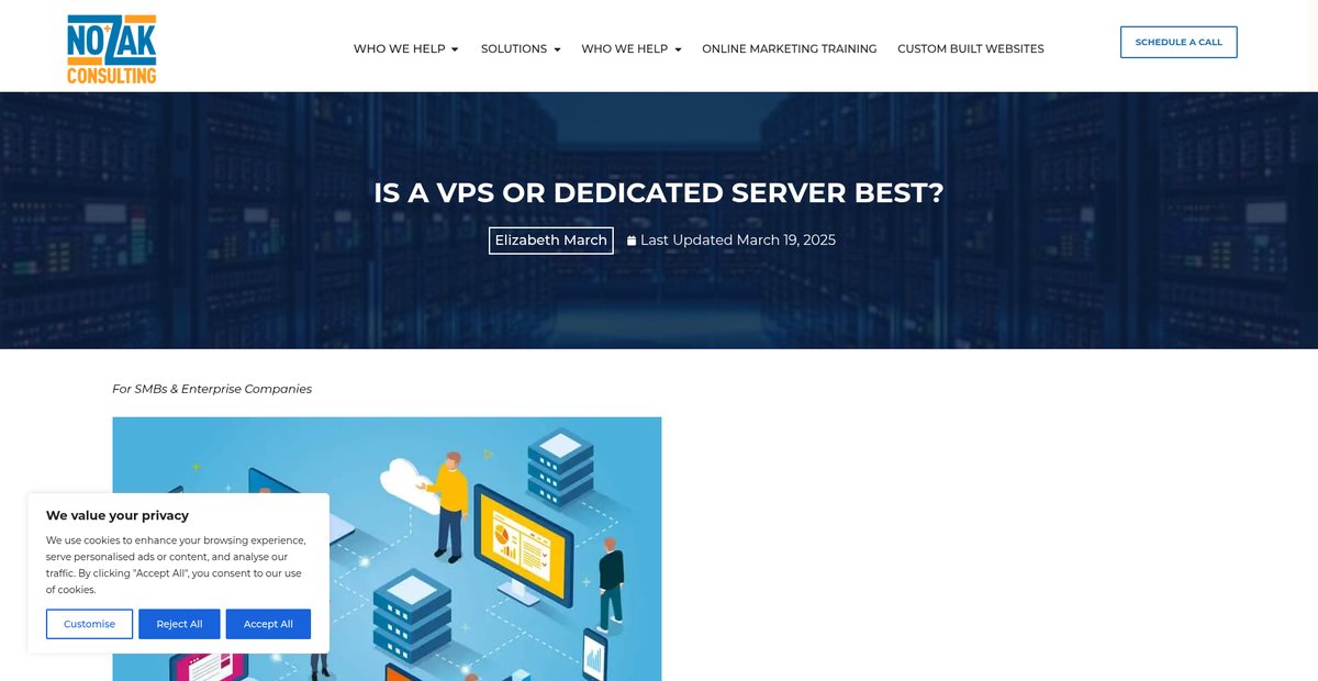Is a VPS or Dedicated Server Best? | Nozak Consulting Screenshot