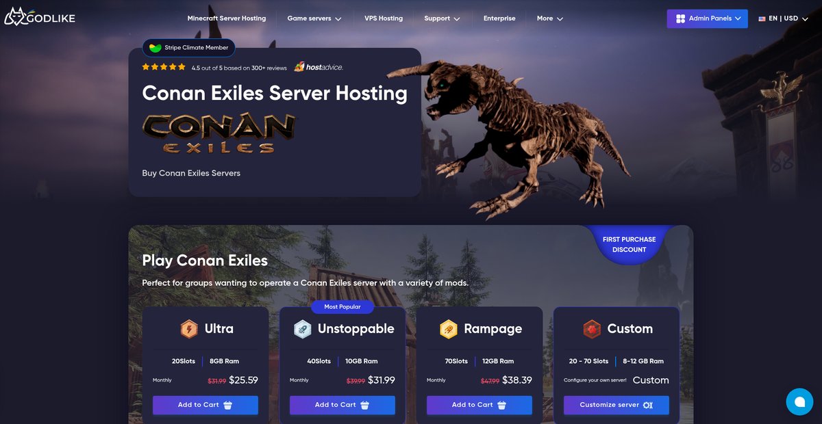 Best Conan Exiles Servers Hosting - Godlike Screenshot