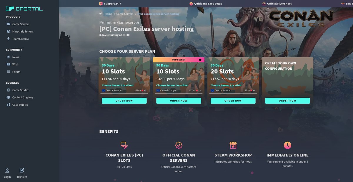 Conan Exiles server hosting ➜ Rent your g-portal.com ... Screenshot