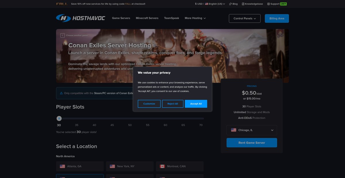 Conan Exiles Server Hosting Screenshot