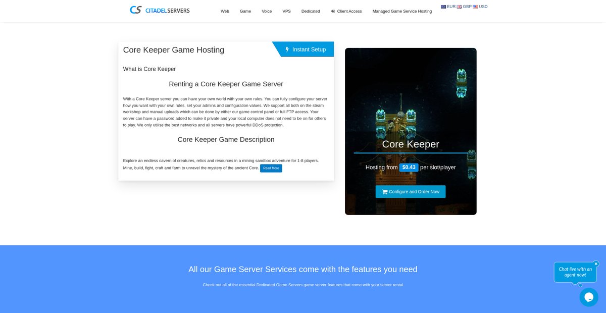 Core Keeper Game Hosting Screenshot
